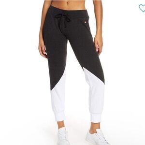 Aviator Nation Medium Glider Colorblock Joggers dark grey and white